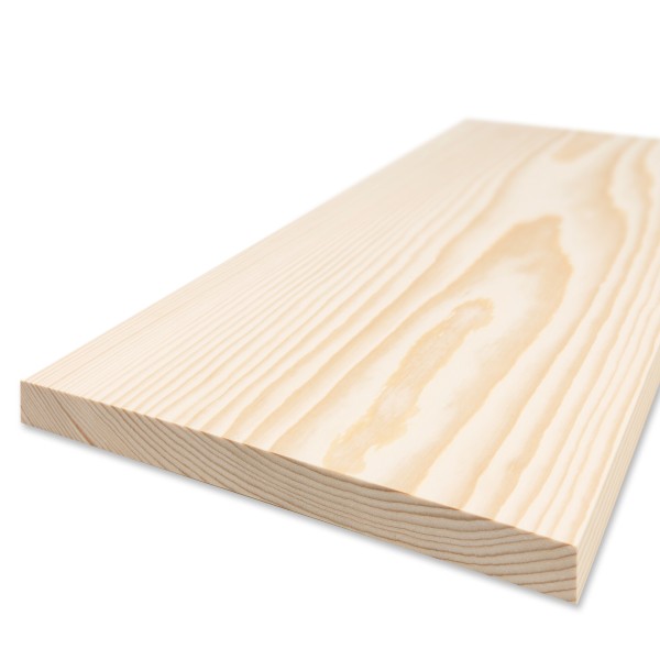 Smooth edge board - pine/spruce planed - 1.9 cm x 25 cm x 60 cm