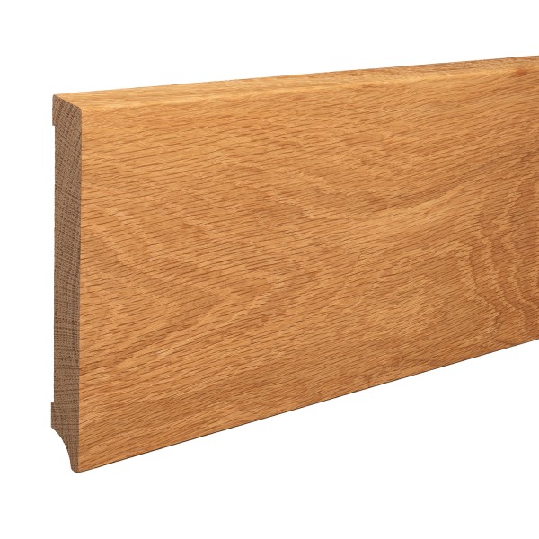 Skirting "Leipzig" solid oak LACQUERED top edge Beveled 150mm