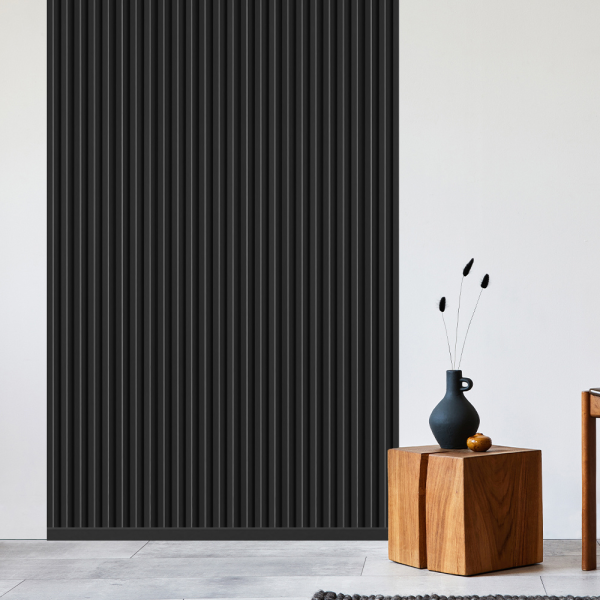 REESE wall panels black matt | ceiling panels | wall cladding | no drilling | MDF