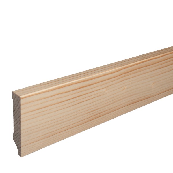Solid wood skirting spruce LACQUERED Weimar profile Modern skirting 80mm