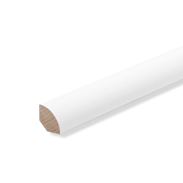 Quarter round cover strip end strip skirting beech white lacquered 14mm