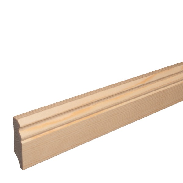 Solid wood skirting spruce LACQUER Hamburg Berlin profile baseboard 60mm