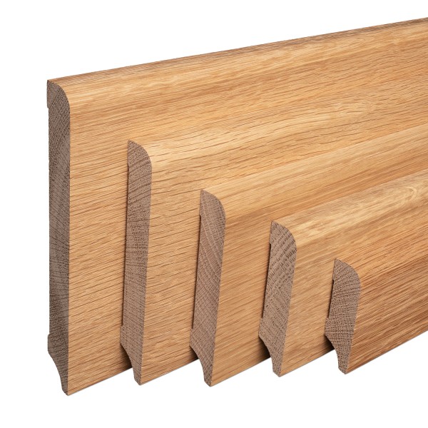 Skirting "Munich" solid oak OILED top edge round [SPARPAKET]