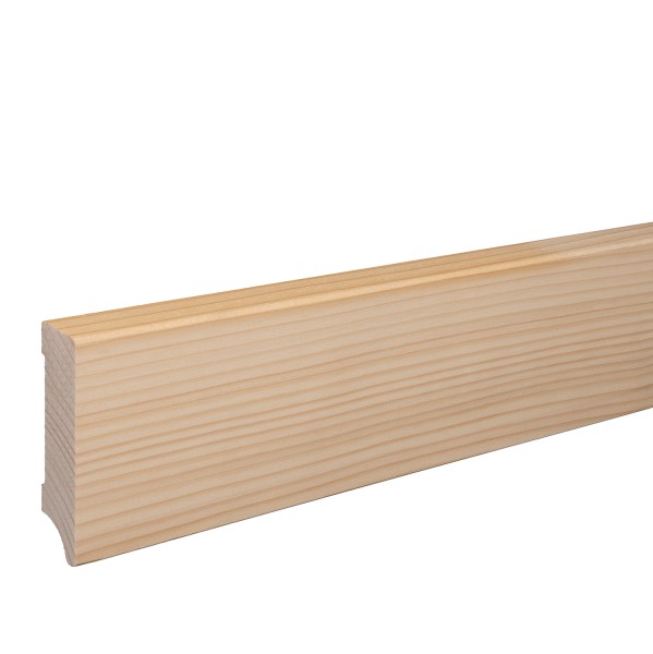 Skirting "Leipzig" spruce solid wood OILED top edge Beveled 80mm