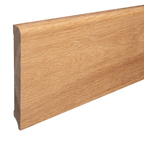 Skirting "Munich" solid oak OILED top edge Rounded 150mm
