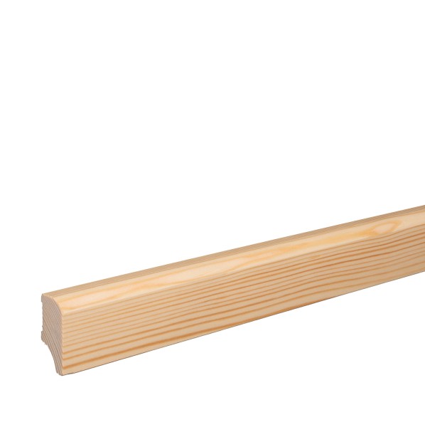 Skirting "Munich" spruce solid wood LACQUERED top edge Rounded 40mm
