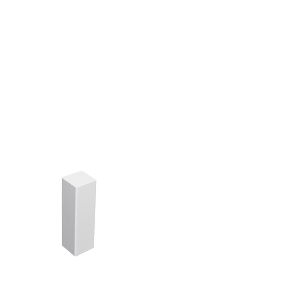 Universal corner block ECKTURM corner bar for MDF skirting in WHITE