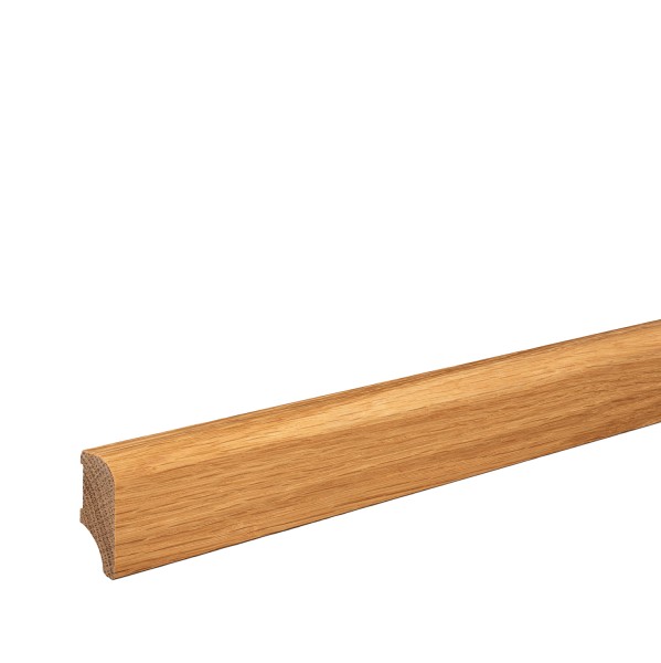 Skirting "Munich" solid oak LACQUERED top edge Rounded 40mm
