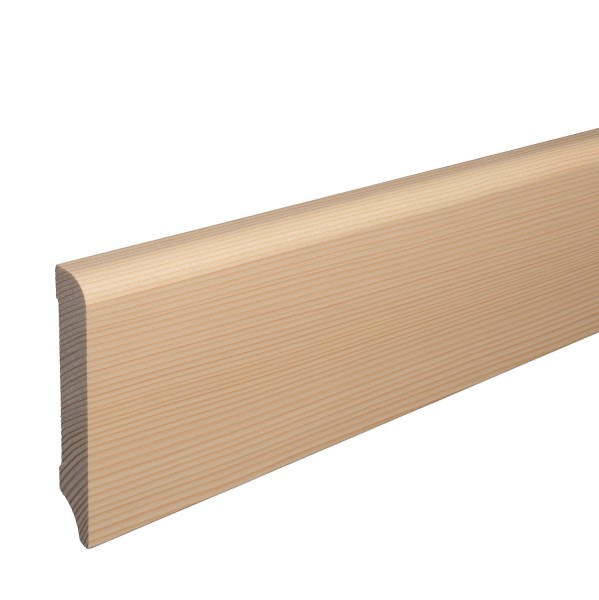 Skirting "Munich" spruce solid wood LACQUERED top edge Rounded 100mm