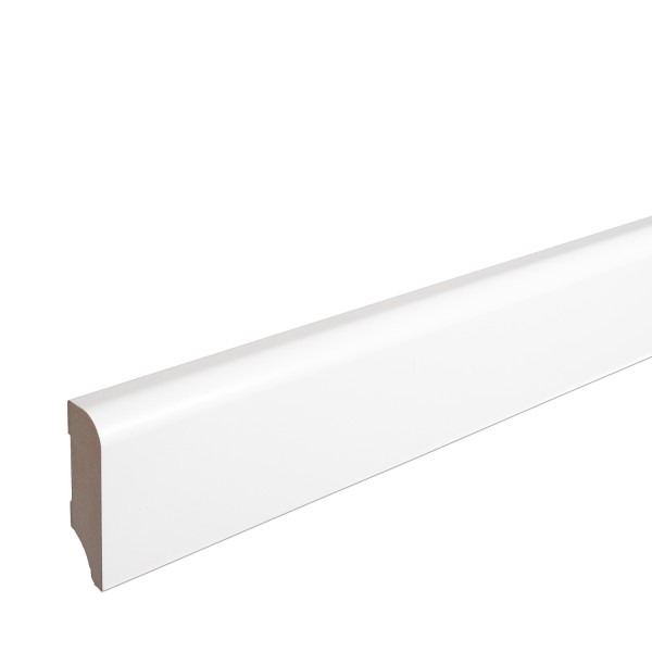 Skirting "Munich" MDF WHITE foil top edge Rounded 60mm