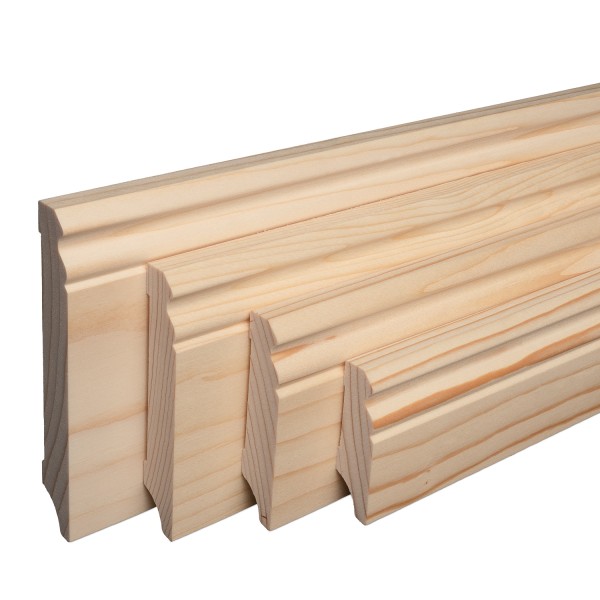 Skirting boards solid wood spruce oiled Hamburg/Berlin profile [SPARPAKET]