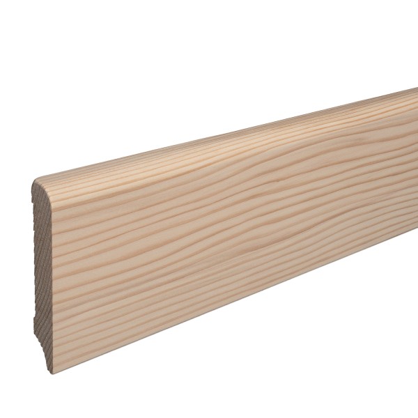 Skirting "Munich" spruce solid wood ROH top edge Rounded 100mm