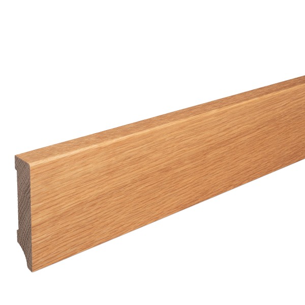 Skirting Solid Wood Oak Natural Lacquered Weimar Profile Modern 80mm