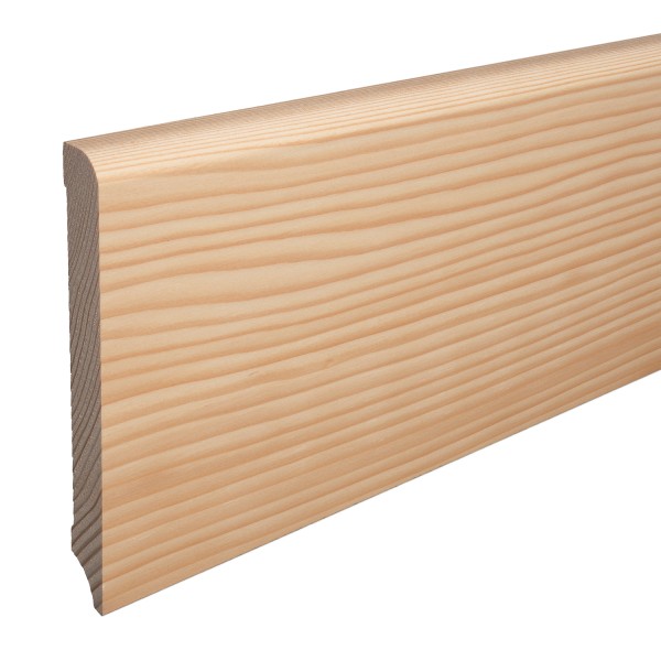 Skirting "Munich" spruce solid wood OILED top edge Rounded 150mm
