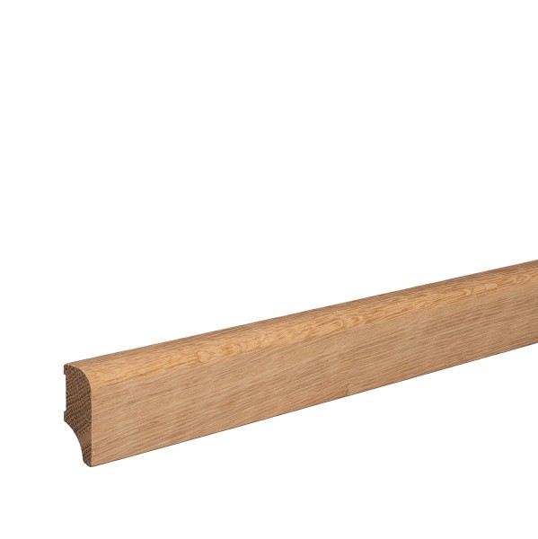Skirting "Munich" solid oak ROH top edge Rounded 40mm