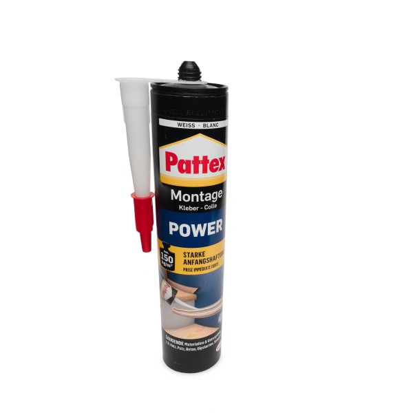 Skirting adhesive for baseboards and skirting boards, construction adhesive, Pattex assembly adhesive POWER