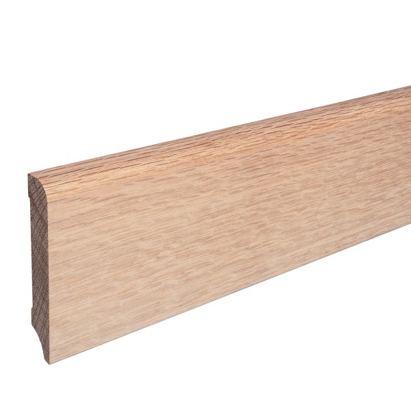 Skirting "Munich" solid oak ROH top edge Rounded 100mm
