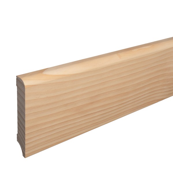 Skirting "Munich" spruce solid wood OILED top edge Rounded 100mm
