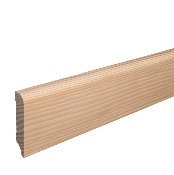 Skirting "Munich" spruce solid wood OILED top edge Rounded 80mm