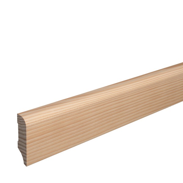 Skirting "Munich" spruce solid wood OILED top edge Rounded 60mm