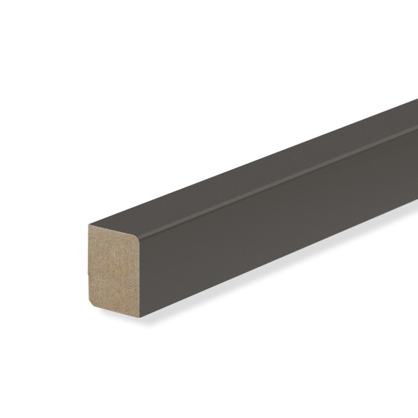 Top and end skirting board MDF dark gray foil 20x15x2300mm