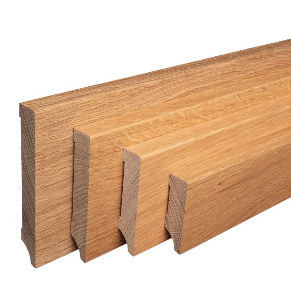 Solid wood skirting oak lacquered Weimar profile Modern [SPARPAKET]