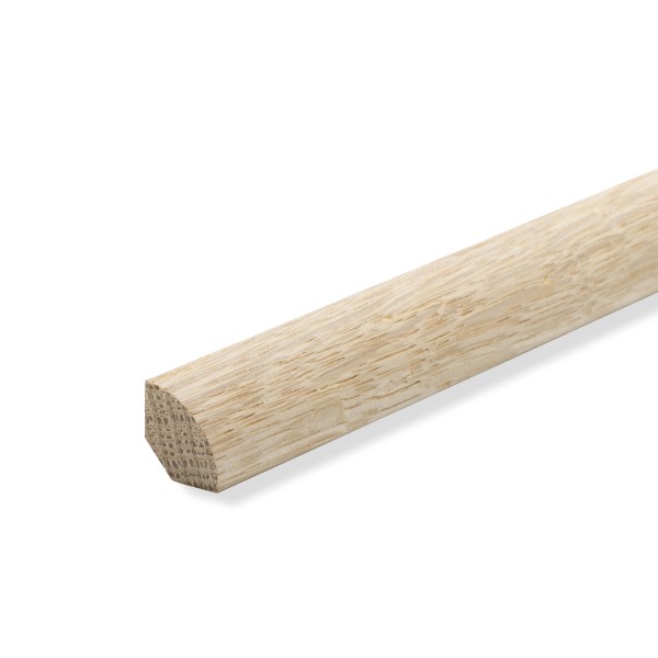 Kwartronde afdekstrip Plint Eik ROH Massief hout 14mm