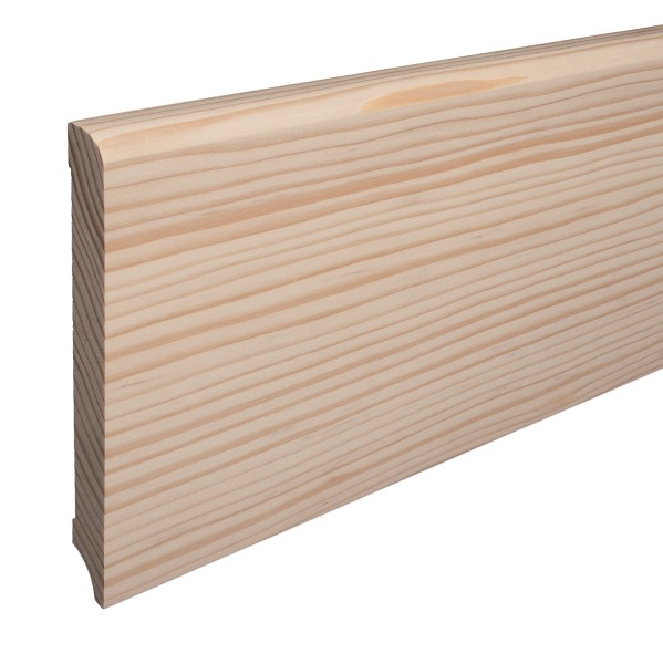 Skirting "Munich" spruce solid wood ROH top edge Rounded 150mm