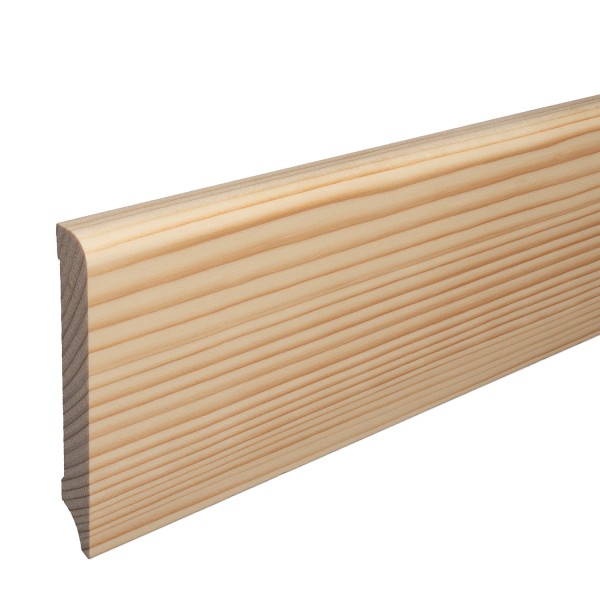 Skirting "Munich" spruce solid wood OILED top edge Rounded 120mm