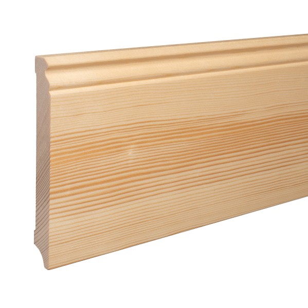 Solid wood skirting spruce LACQUERED HamburgerBerliner profile baseboard 150mm