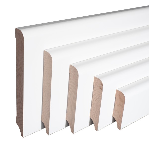 Skirting boards wood and white beech Hamburg Weimar profile | from 5,63€/lfm