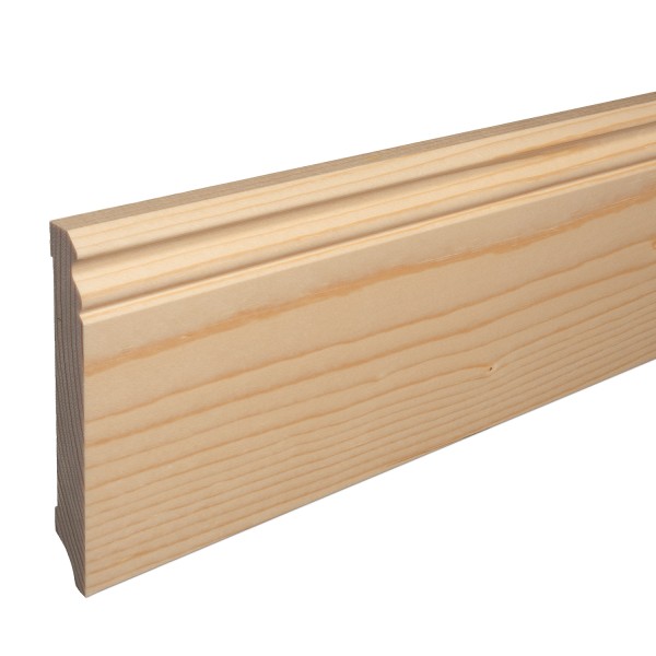 Solid wood skirting spruce LACQUERED HamburgBerlin profile baseboard 120mm