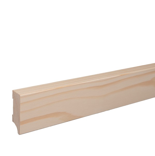Skirting "Leipzig" spruce solid wood ROH top edge Beveled 60mm